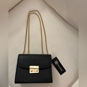 Black & Gold Crossbody with Adjustable Chain Strap